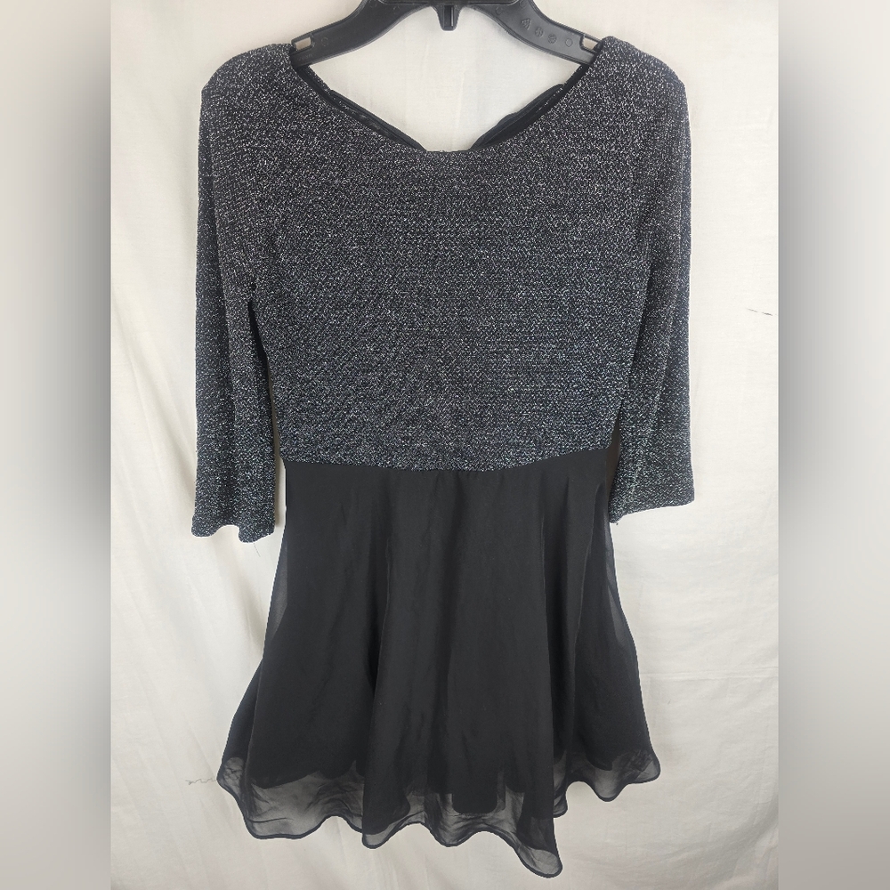 BCX Girl Elegant Black and Gray Girl's Dress Sz 14